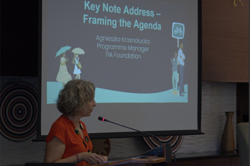 Aggie Krasnolucka gives a keynote address.