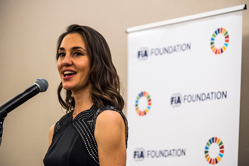 FIA Foundation North America and United Nations Representative, Natalie Draisin, welcomed speakers from the US Department of Transportation, Amazon, and FIA at a joint event with Johns Hopkins.